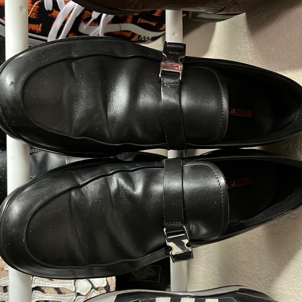 Prada 12 loafers with Prada buckle!! Excellent condition!